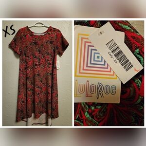 LulaRoe Carly Dress Sz XS Floral Multicolor